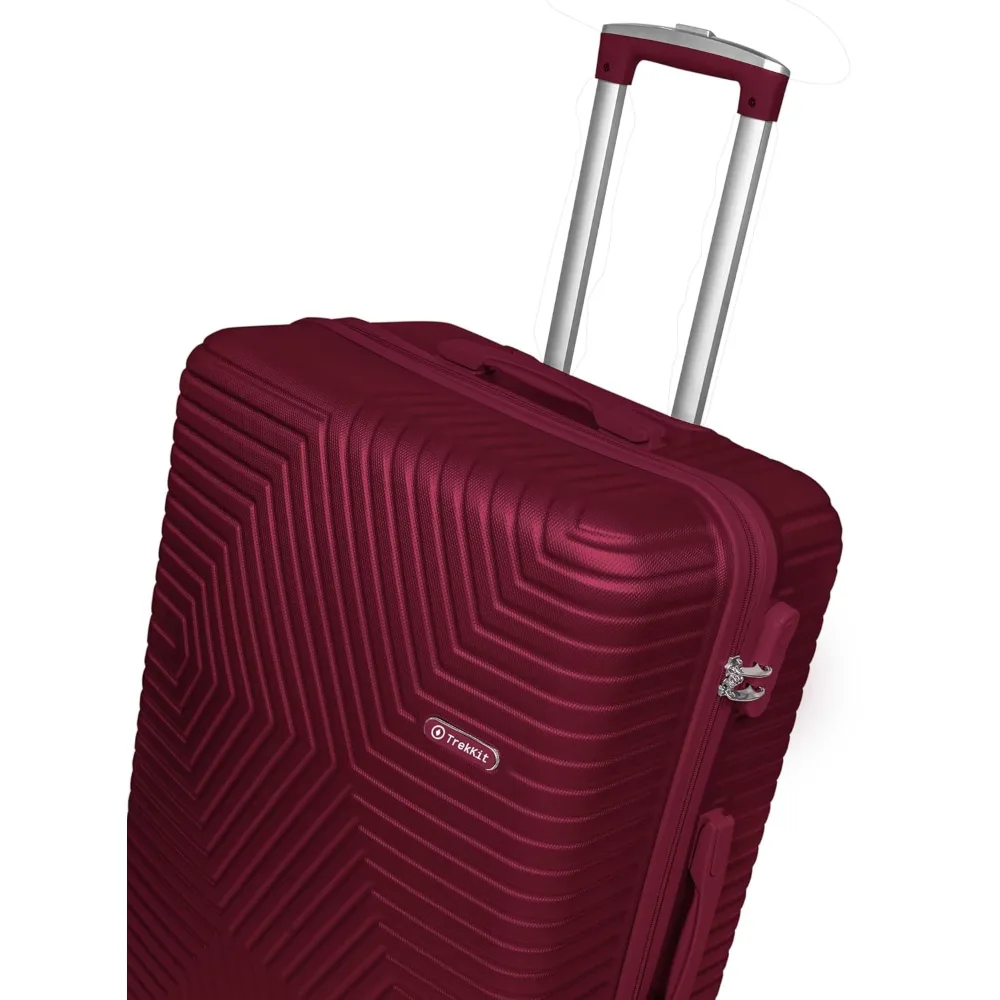 TrekKit 24-Inch Hard Case Suitcase, Lightweight ABS Luggage, Checked Travel Bag, Four Spinner Wheels, 61cm Suitcase for Travel, Red - NBHA-24-Red-FBA - Image 4