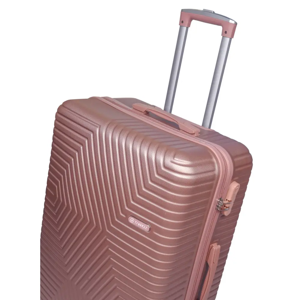 TrekKit 24-Inch Hard Case Suitcase, Lightweight ABS Luggage, Checked Travel Bag, Four Spinner Wheels, 61cm Suitcase for Travel, Rose Gold - NBHA-24-RoseGold-FBA - Image 4