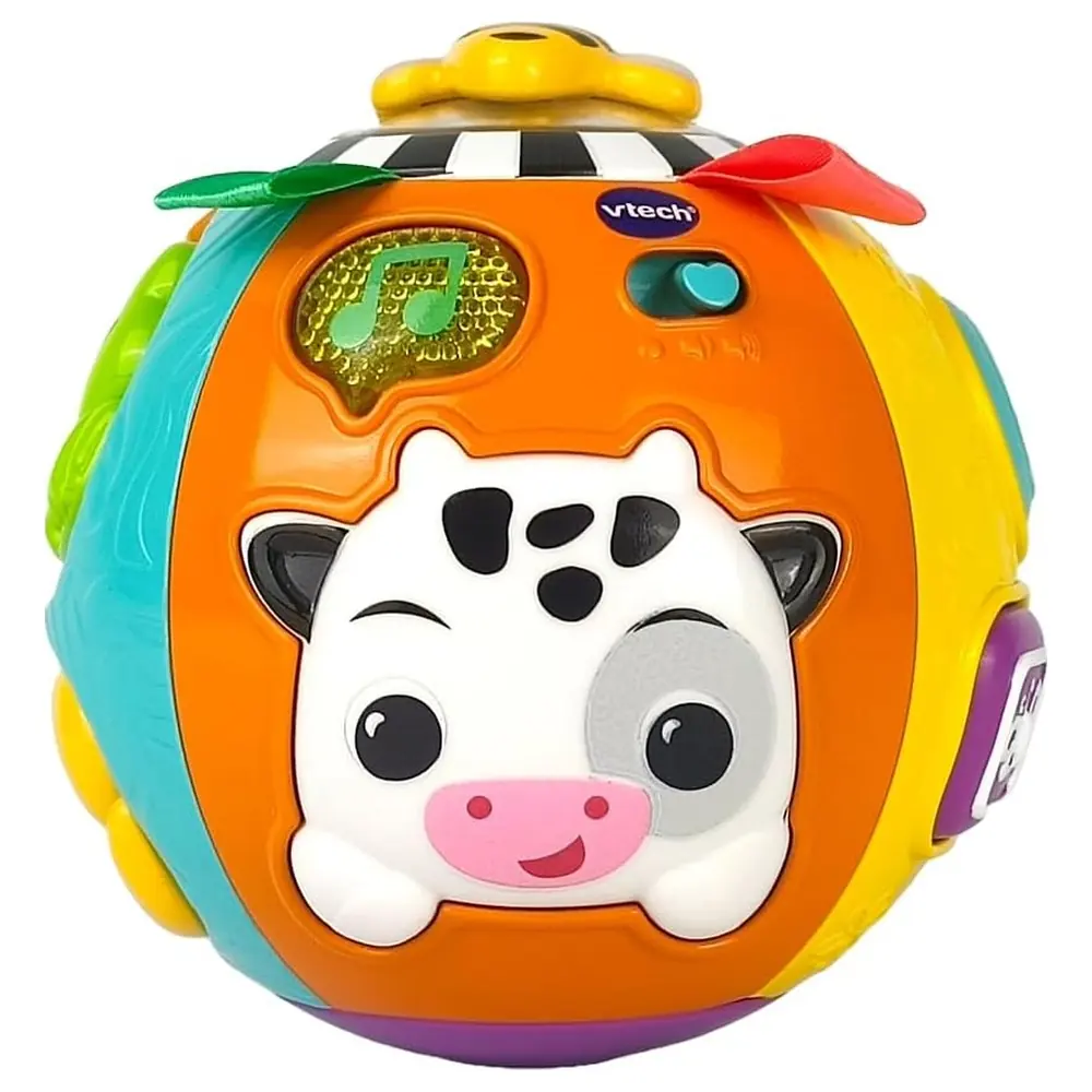VTech Baby Animal Discoveries Ball Interactive Sensory Activity Ball with Lights, Motion-Activated Sounds, Shapes, Colours, Textures and 15 Melodies, 3-24 Months - VT80-577603 - Image 9
