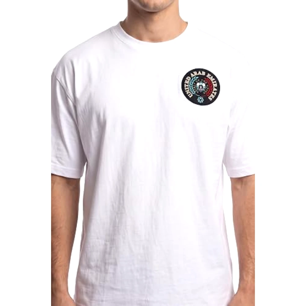 Disney Mickey Mouse UAE National Day Back Print Men Drop Shoulder T-Shirt, 100 Percent Cotton, Crew Neck Short Sleeve, Relaxed Fit, Casual Wear, Size S, White - TU25230 - S - Image 2