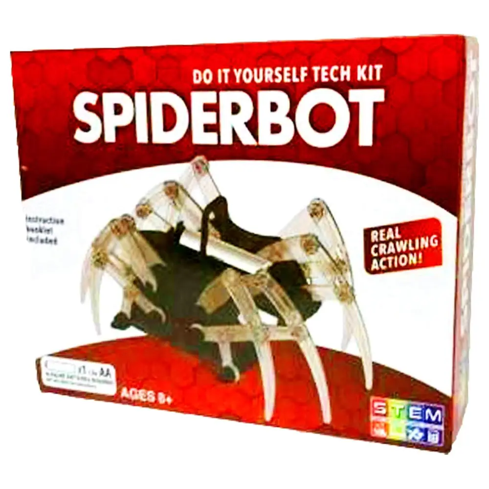 DIY Spiderbot Tech Kit, Build Your Own Working Robot Spider with Real Crawling Action, STEM Model Kit for Ages 8+