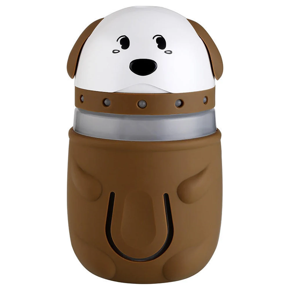 Dog Shape Portable USB Humidifier with Colour LED Light for Car, Home and Office Desk, Touch Control, Coffee Brown