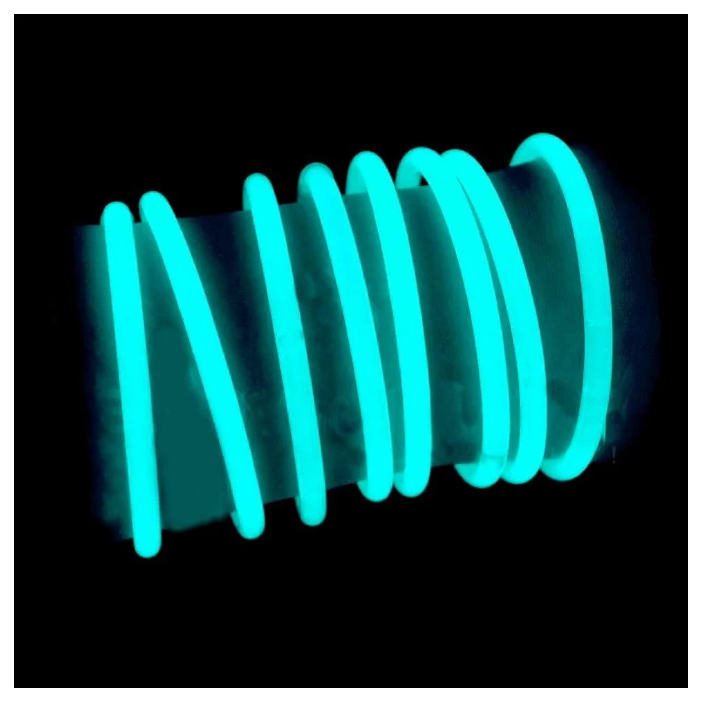 Glow in the Dark Bracelets 8 Count, 8 Inch 20 cm Glow Stick Party Favours, Sea Green