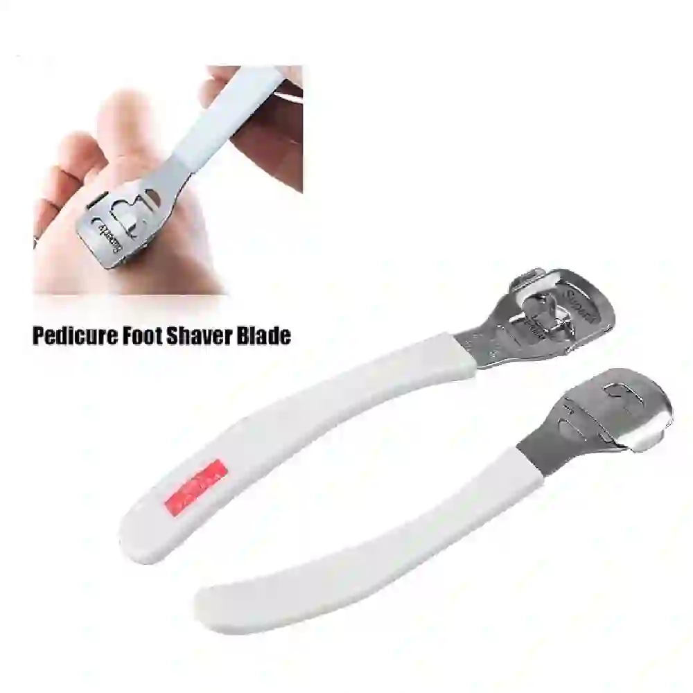 GulfDealz Foot Callus Shaver Pedicure Tool with 10 Replacement Blades Metal Cutting Head and White Plastic Handle for Hard Dead Skin Removal - Image 4