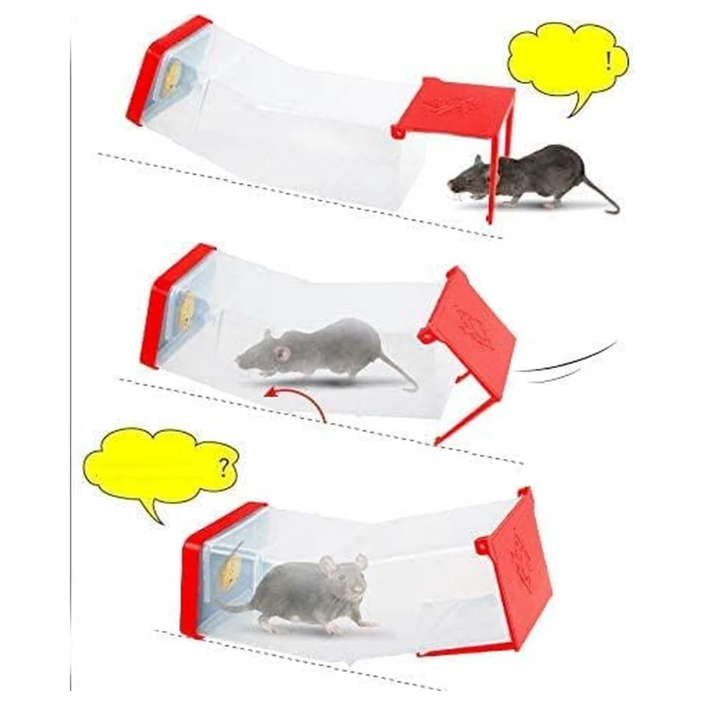 GulfDealz Humane Live Catch Mouse and Rat Trap, Reusable Clear Tunnel Catch and Release Rodent Trap with Removable Washable End, Red - Image 4