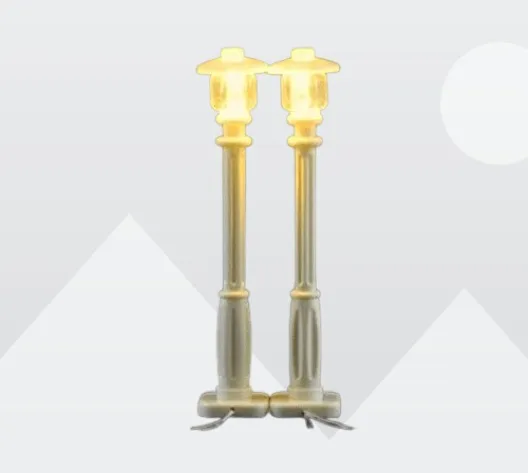 GulfDealz LED Street Lamp Post Light Kit for Building Brick Models, Set of 2 Warm White Lamp Posts Powered by a Single USB Connection for City Displays