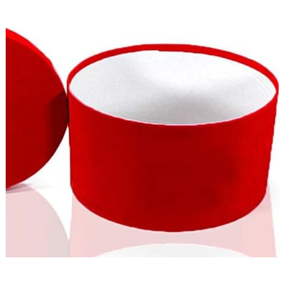 GulfDealz Round Cardboard Gift Box with Lid, 6.8 x 3.5 Inch, Red Decorative Storage Box for Birthday, Wedding and Anniversary Presents - Image 4