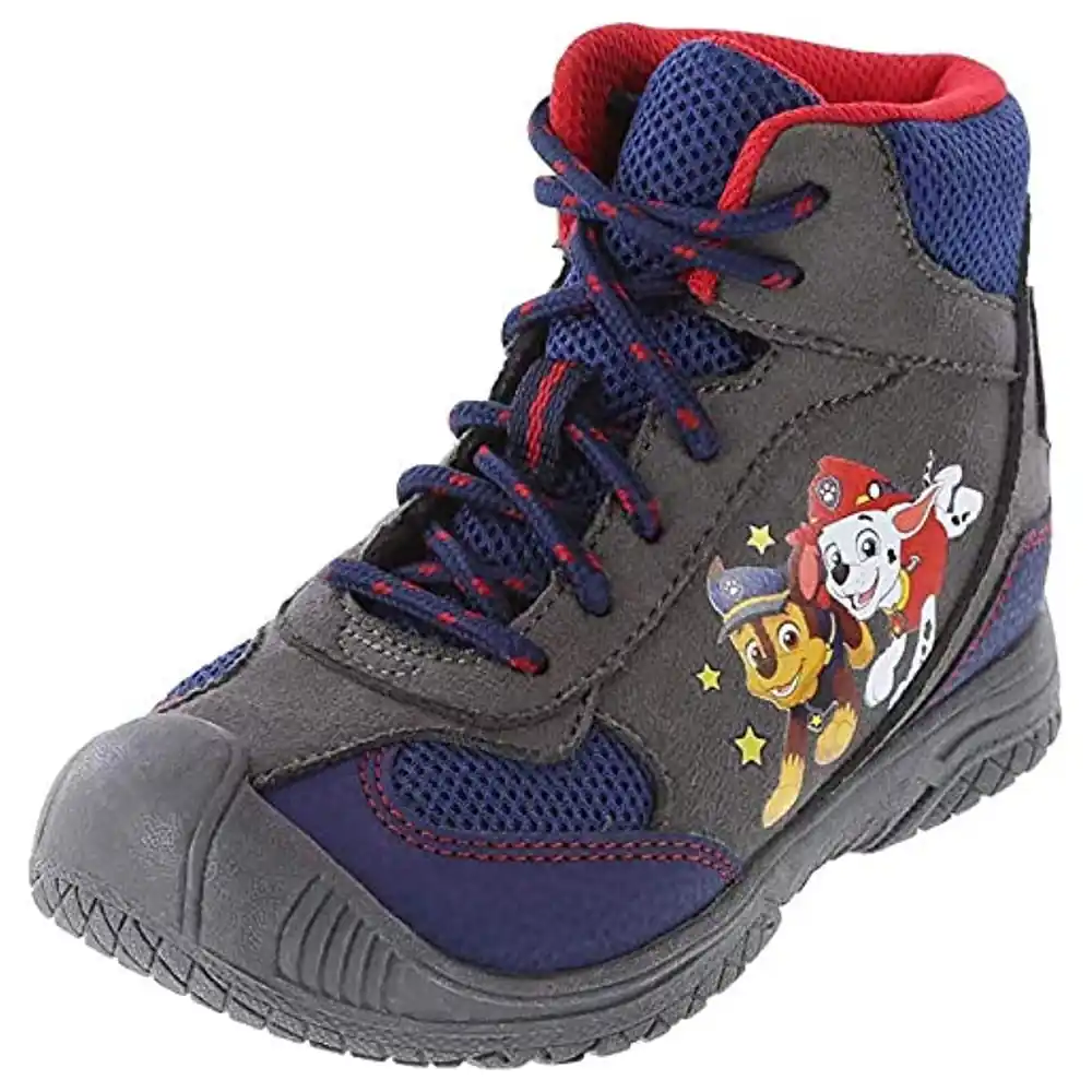 Nickelodeon Paw Patrol Boys Hiker Shoes with Character Detail, Padded Collar and Tongue, Lace-Up Fit and Rugged Rubber Outsole, Size 6, Multicolour