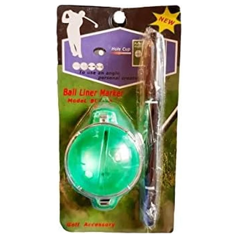 Play Eagle Ball Liner Marker Alignment Tool with Marker Pen, Hinged Transparent Green Template for Straight Putting Lines