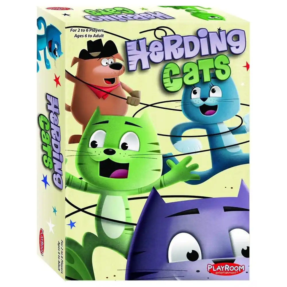 Playroom Entertainment Herding Cats Family Card Game, Capture a Herd of Three Cats, 2 to 6 Players, Ages 6 to Adult