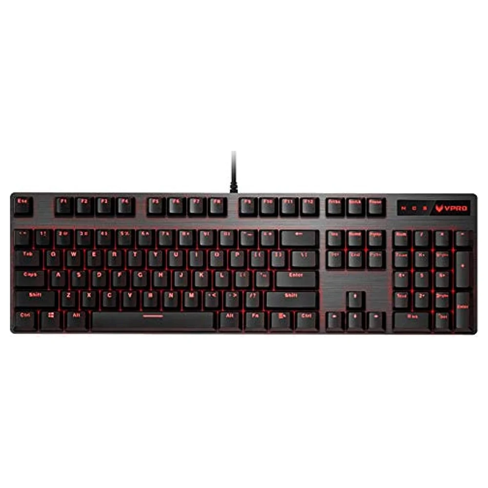 Rapoo V580 Backlit Mechanical Gaming Keyboard with Optical Switches, IP68 Dust and Water Resistance, Red Backlight with 21 Modes, Black - V580
