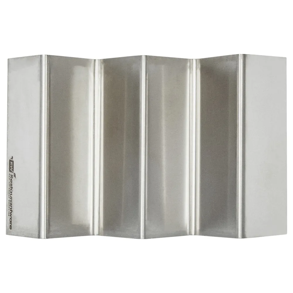 Restaurantware Met Lux Stainless Steel Double Taco Holder, Reversible Zigzag Stand Holds 2 or 3 Tacos, 6.5 x 4 Inch, Dishwasher Safe - RWT0324 - Image 4