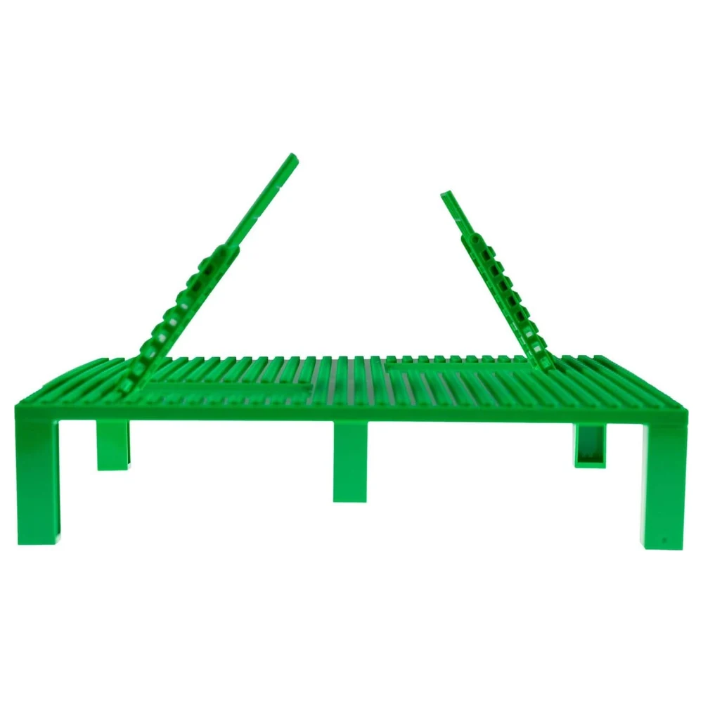 Strictly Briks Classic Trap and Gap 10 x 10 Inch Green Stackable Baseplate with 5 Stackers, Hinged Trap Doors, Compatible with Major Brick Brands