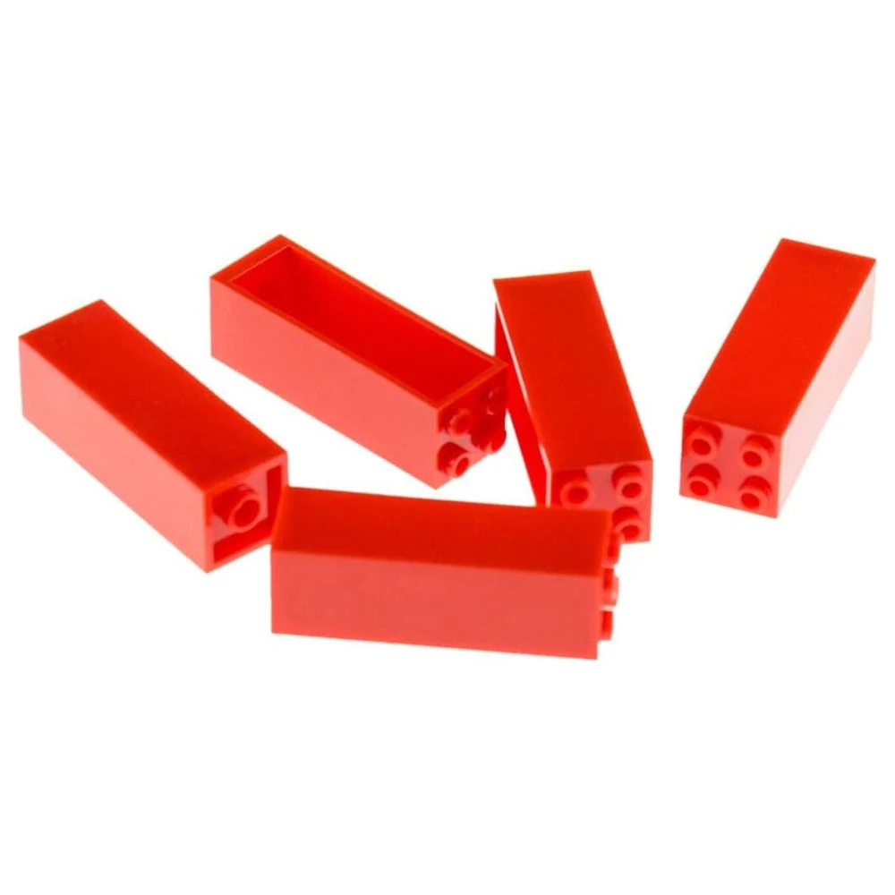 Strictly Briks Classic Trap and Gap Stackable Baseplate Set, 10 x 10 Inch Red Baseplate with Trap Doors, Ramps and 5 Stackers - Image 3