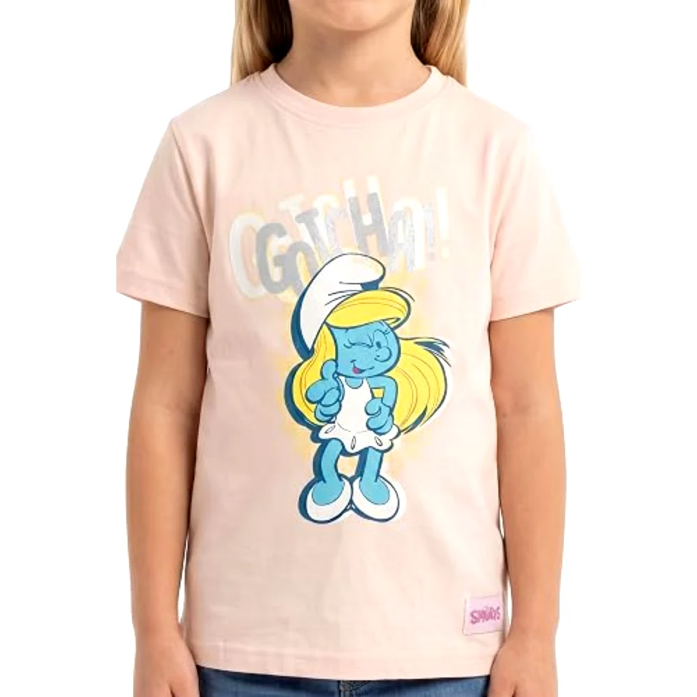 The Smurfs Smurfette Ooh La La Girls T-Shirt, 100 Percent Cotton, Crew Neck, Regular Fit, Casual Wear, 7-8 Years, Pink - TU25943-7-8 - Image 2
