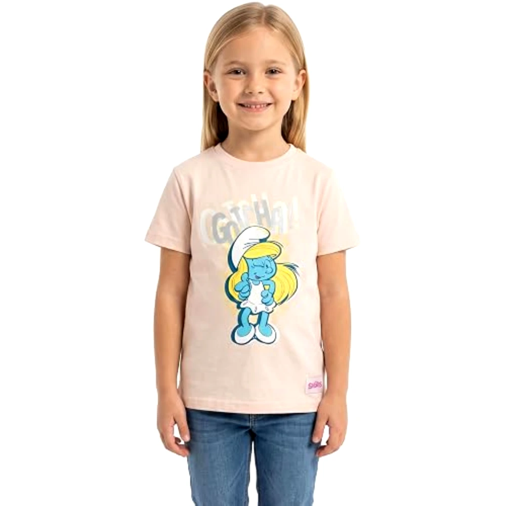 The Smurfs Smurfette Ooh La La Girls T-Shirt, 100 Percent Cotton, Crew Neck, Regular Fit, Casual Wear, 7-8 Years, Pink - TU25943-7-8 - Image 3
