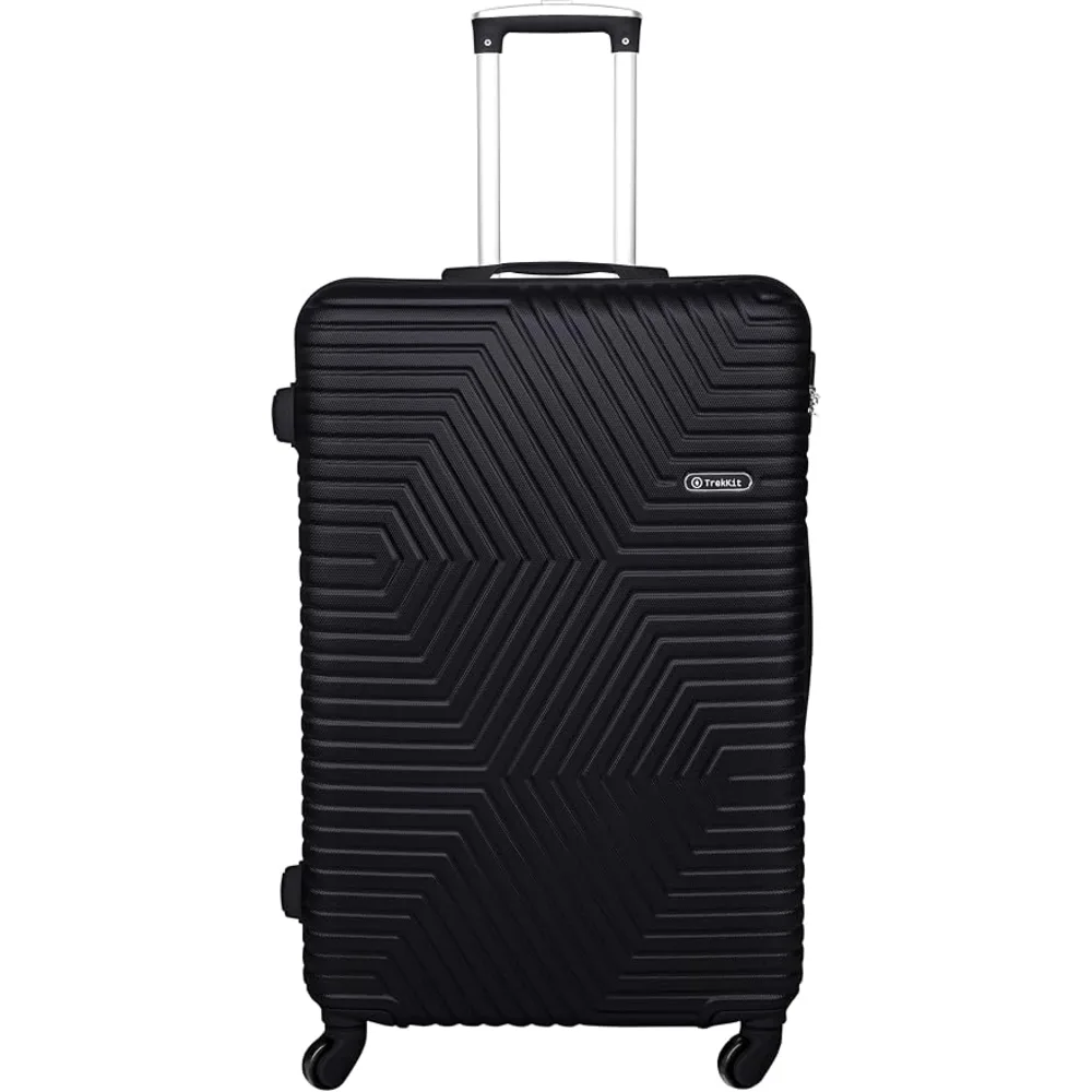 TrekKit Suitcase Set of 3 Pieces with Duffle Bag, 20, 24, 28-Inch ABS Hard-Shell Luggage, 4 Spinner Wheels, Combination Lock and Family Travel Storage, Black - D-JNX01-3-Black - Image 2