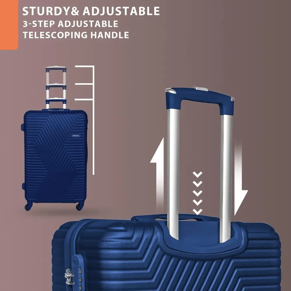 TrekKit Suitcase with Duffle Bag, 28-Inch ABS Hard-Shell Luggage, 4 Spinner Wheels, Combination Lock and Family Travel Storage, Blue - D-JNX01-28-Blue - Image 4