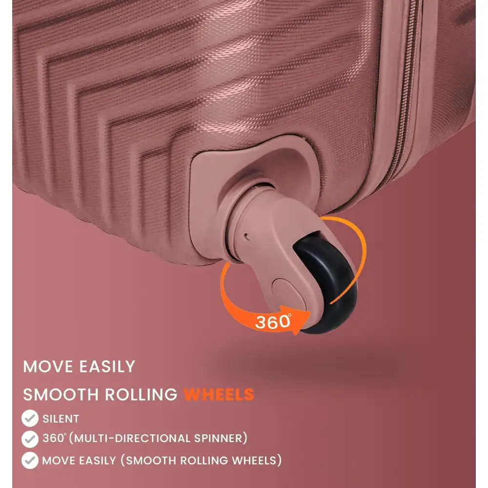 TrekKit Suitcase with Duffle Bag, 28-Inch ABS Hard-Shell Luggage, 4 Spinner Wheels, Combination Lock and Family Travel Storage, Rose Gold - D-JNX01-28-RoseGold - Image 5