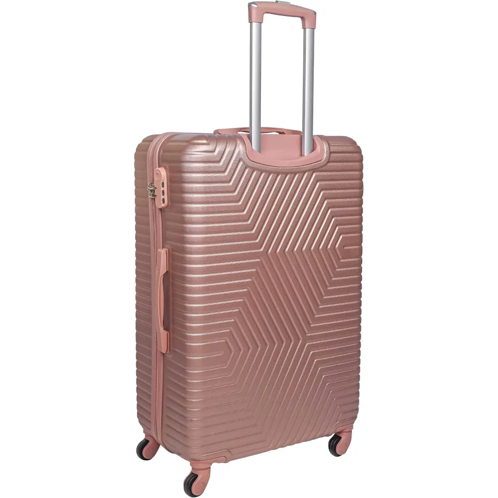 TrekKit Suitcase with Duffle Bag, 28-Inch ABS Hard-Shell Luggage, 4 Spinner Wheels, Combination Lock and Family Travel Storage, Rose Gold - D-JNX01-28-RoseGold - Image 7