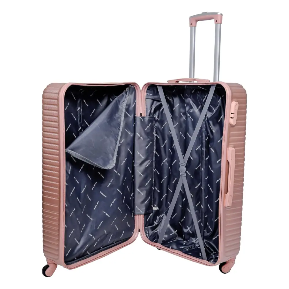 TrekKit Suitcase with Duffle Bag, 28-Inch ABS Hard-Shell Luggage, 4 Spinner Wheels, Combination Lock and Family Travel Storage, Rose Gold - D-JNX01-28-RoseGold - Image 8