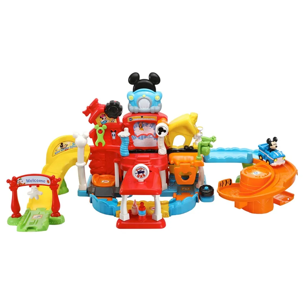 VTech Disney Mickey Mouse Gas & Go Repair Shop Playset with Mickey Mouse Truck, 7 SmartPoint Locations, Repair Lift and Car Wash, 75+ Sounds - VT80-534803