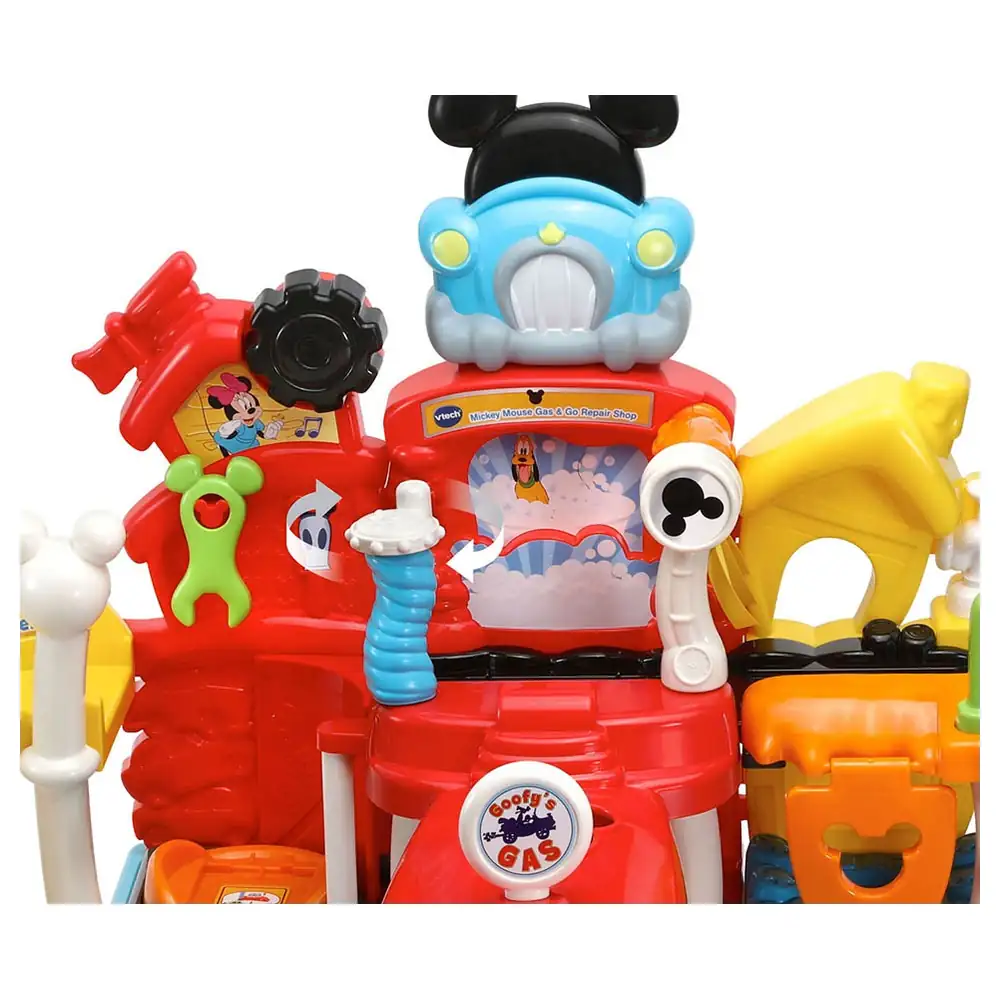 VTech Disney Mickey Mouse Gas & Go Repair Shop Playset with Mickey Mouse Truck, 7 SmartPoint Locations, Repair Lift and Car Wash, 75+ Sounds - VT80-534803 - Image 3