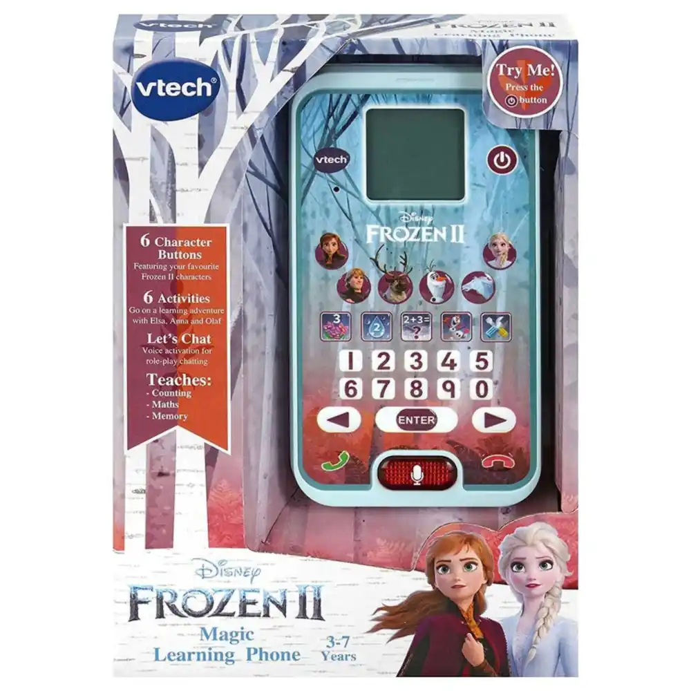 VTech Frozen II Magic Learning Phone Kids Toy Phone with 6 Character Buttons, 6 Activities, Voice-Activated Chat and Number Games for 3-7 Years - VT80-526103 - Image 2