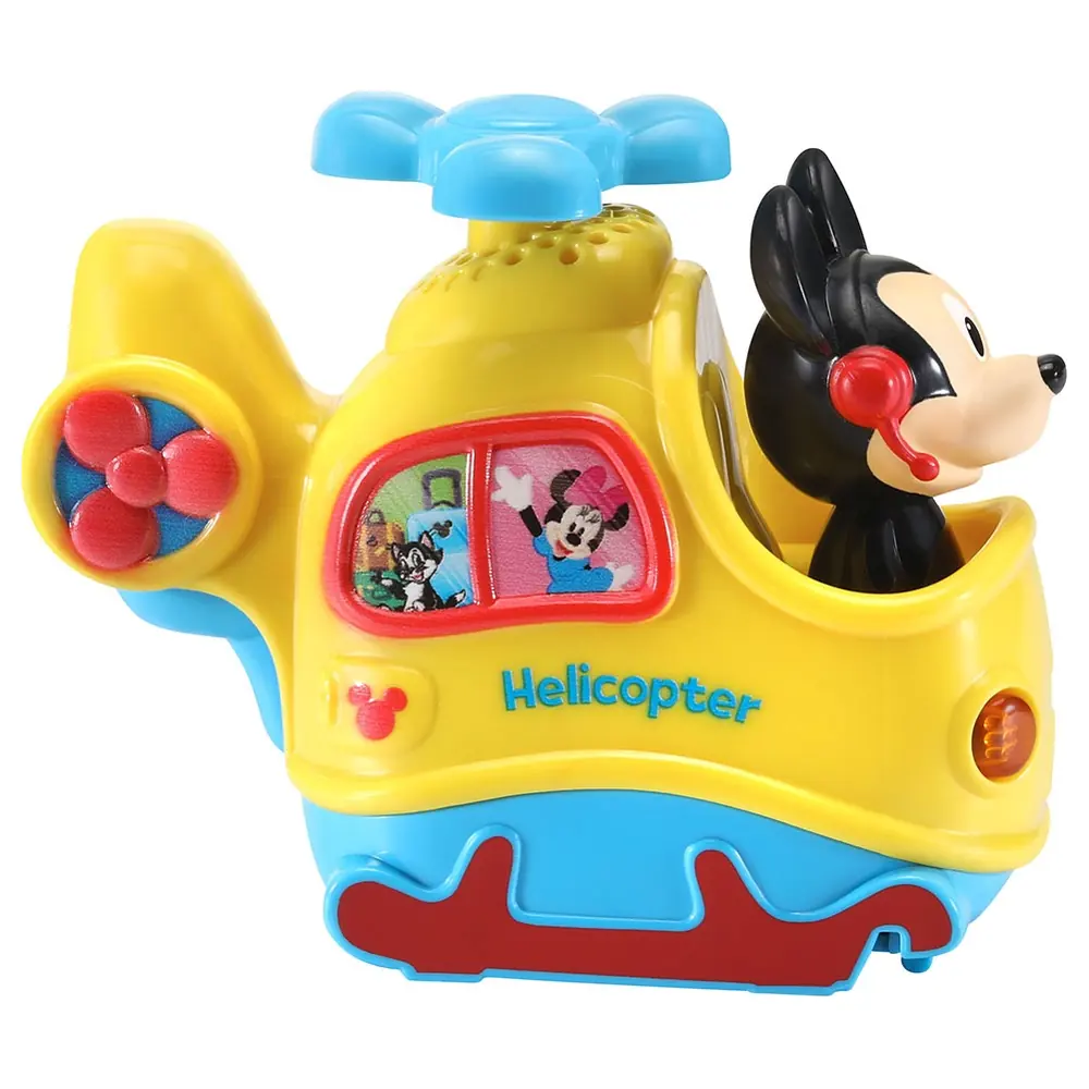 VTech Go! Go! Smart Wheels Mickey Mouse Helicopter Toy with Flashing Headlights, Sing-Along Songs and SmartPoint Playset Play, 1-5 Years - VT80-539400