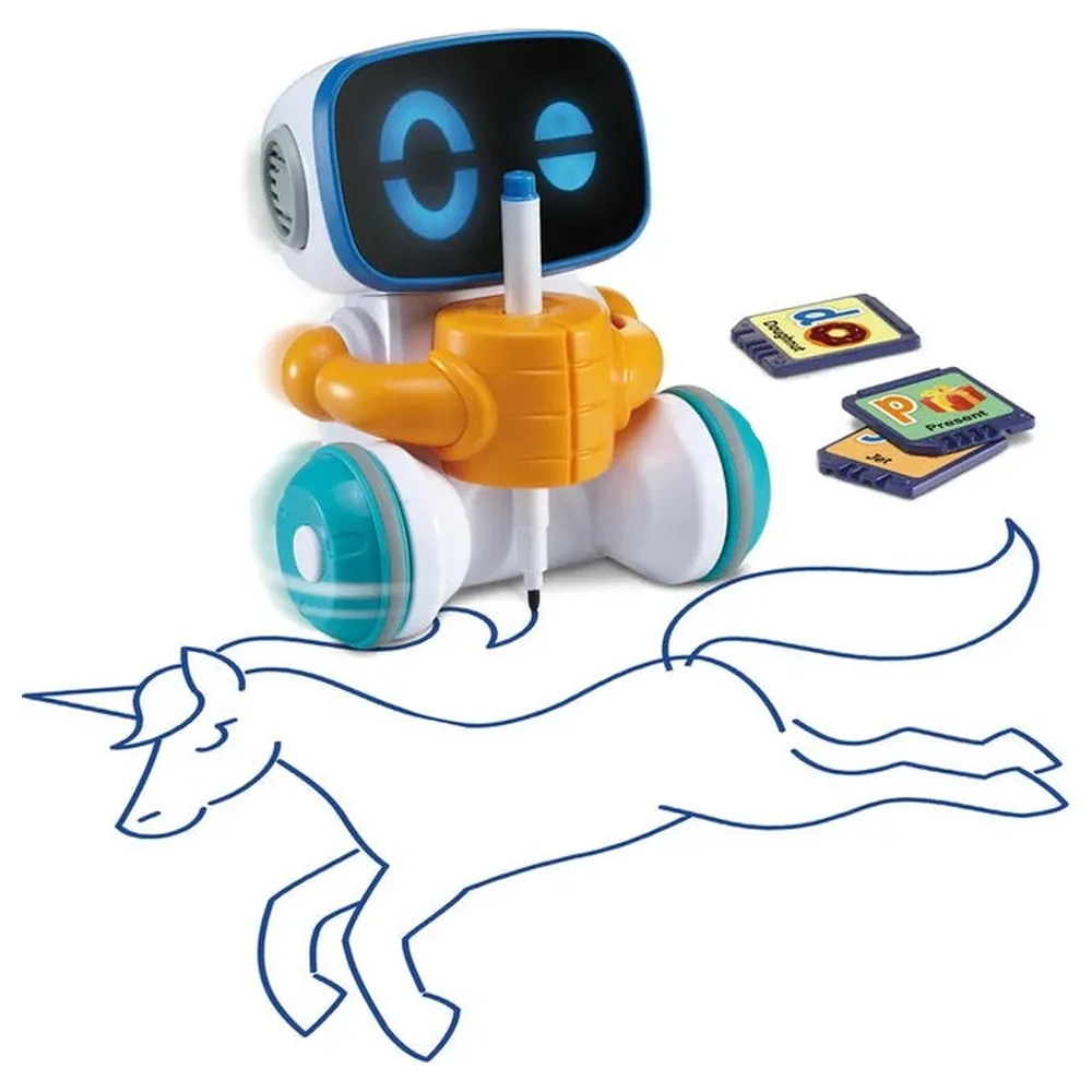 VTech JotBot The Smart Drawing Robot STEM Coding Toy with 15 Double-Sided Drawing Chips, Code-to-Draw Mode and Felt Tip Pen, 3-5 Years - VT80-553703 - Image 2