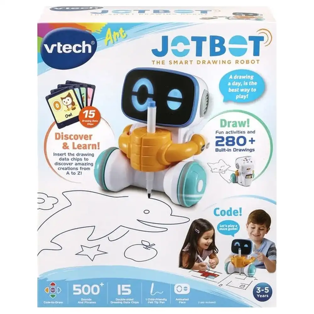 VTech JotBot The Smart Drawing Robot STEM Coding Toy with 15 Double-Sided Drawing Chips, Code-to-Draw Mode and Felt Tip Pen, 3-5 Years - VT80-553703 - Image 6