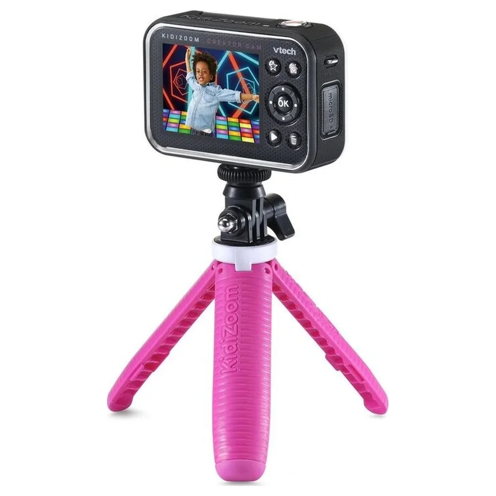 VTech KidiZoom Studio HD Video Camera Kit for Kids with Green Screen, Flip-Up Selfie Lens, Tripod Selfie Stick, 2.4 Inch Screen and Rechargeable Battery, Purple - VT80-531813 - Image 6