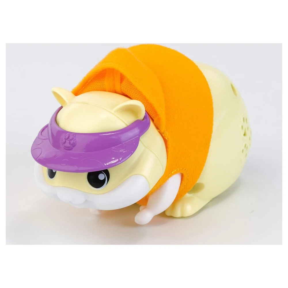 VTech PetSqueaks Sunny the Hamster Pocket-Size Robotic Pet with 3 Sensors, Scurrying Movement, Light-Up Cheeks and 3 Accessories - VT80-195663 - Image 4