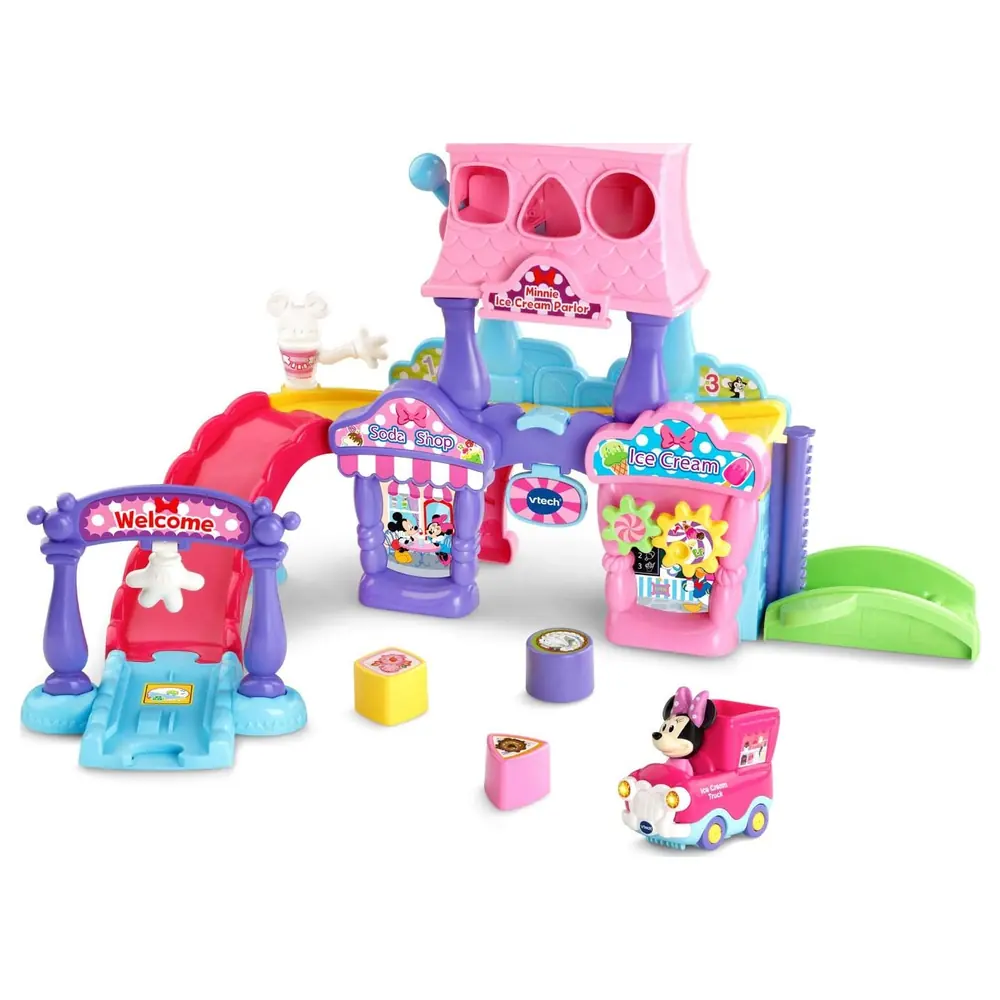 VTech Toot-Toot Drivers Ice Cream Parlour Playset with SmartPoint Ice Cream Truck, 3 SmartPoint Locations, Shape Sorter and Lift, 1-3 Years - VT80-512000
