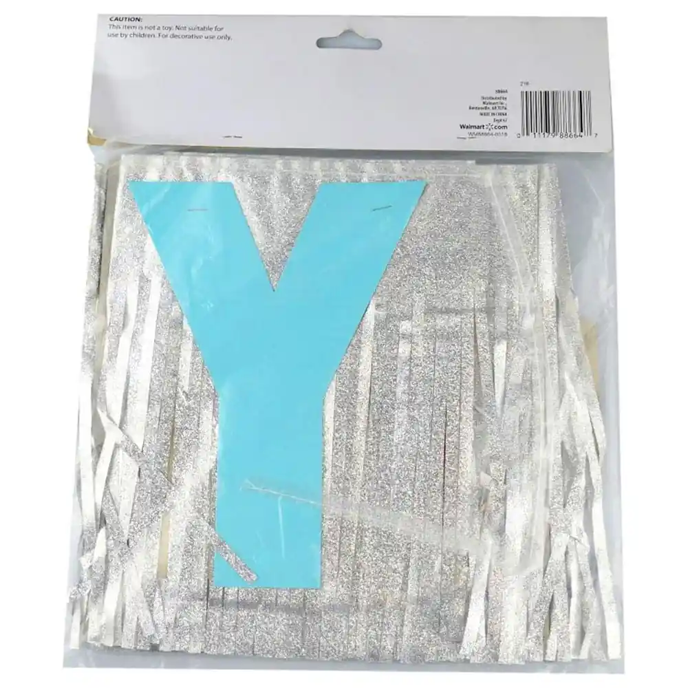Way to Celebrate Happy Birthday Foil Fringe Banner with Birthday Cake and Candles Design, 4.75 ft Hanging Party Decoration - Image 3