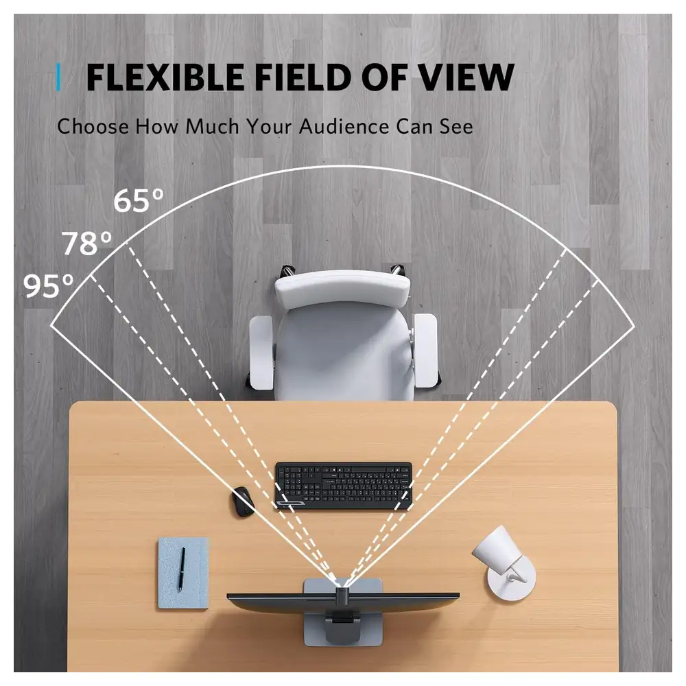 Anker PowerConf C200 2K Webcam for PC and Mac with Adjustable 65, 78 and 95 Degree Field of View, Built-In Privacy Cover, Autofocus and AI Noise-Cancelling Dual Mics - A3369 - Image 3