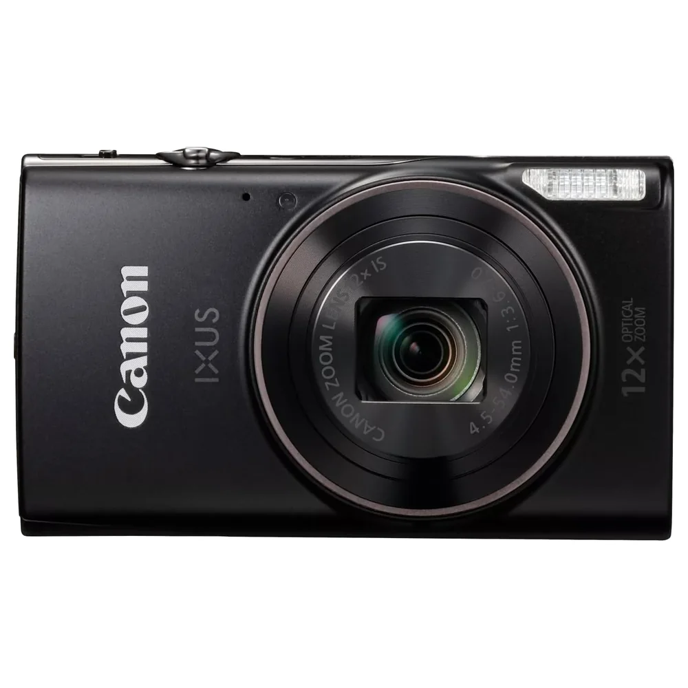 Canon IXUS 285 HS A Compact Digital Camera with 20.2MP CMOS Sensor, 12x Optical Zoom 25-300mm Lens, Optical Image Stabiliser, Full HD Video, Wi-Fi and NFC, Black