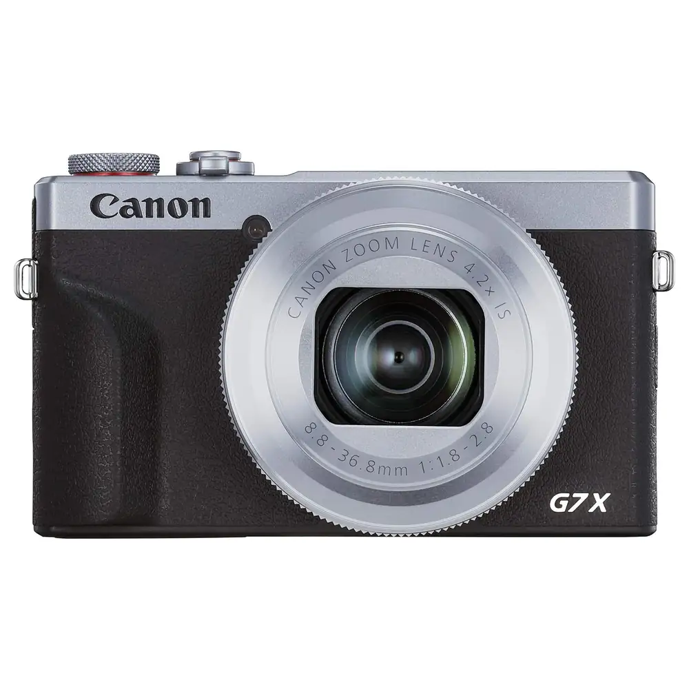 Canon PowerShot G7 X Mark III Compact Vlogging Camera with 20.1MP 1-Inch Stacked CMOS Sensor, 4K Video, 24-100mm f1.8-2.8 Zoom, Flip-Up Touchscreen and Mic Input, Silver