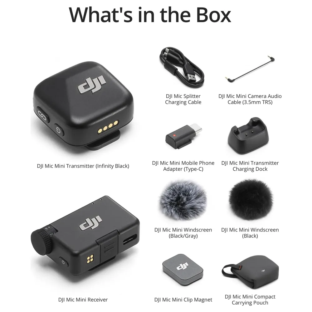 DJI Mic Mini Wireless Microphone 1 TX + 1 RX, Ultralight 10g Transmitter, 400m Range, Two-Level Noise Cancelling, Automatic Limiting, for Camera and Phone - Image 4