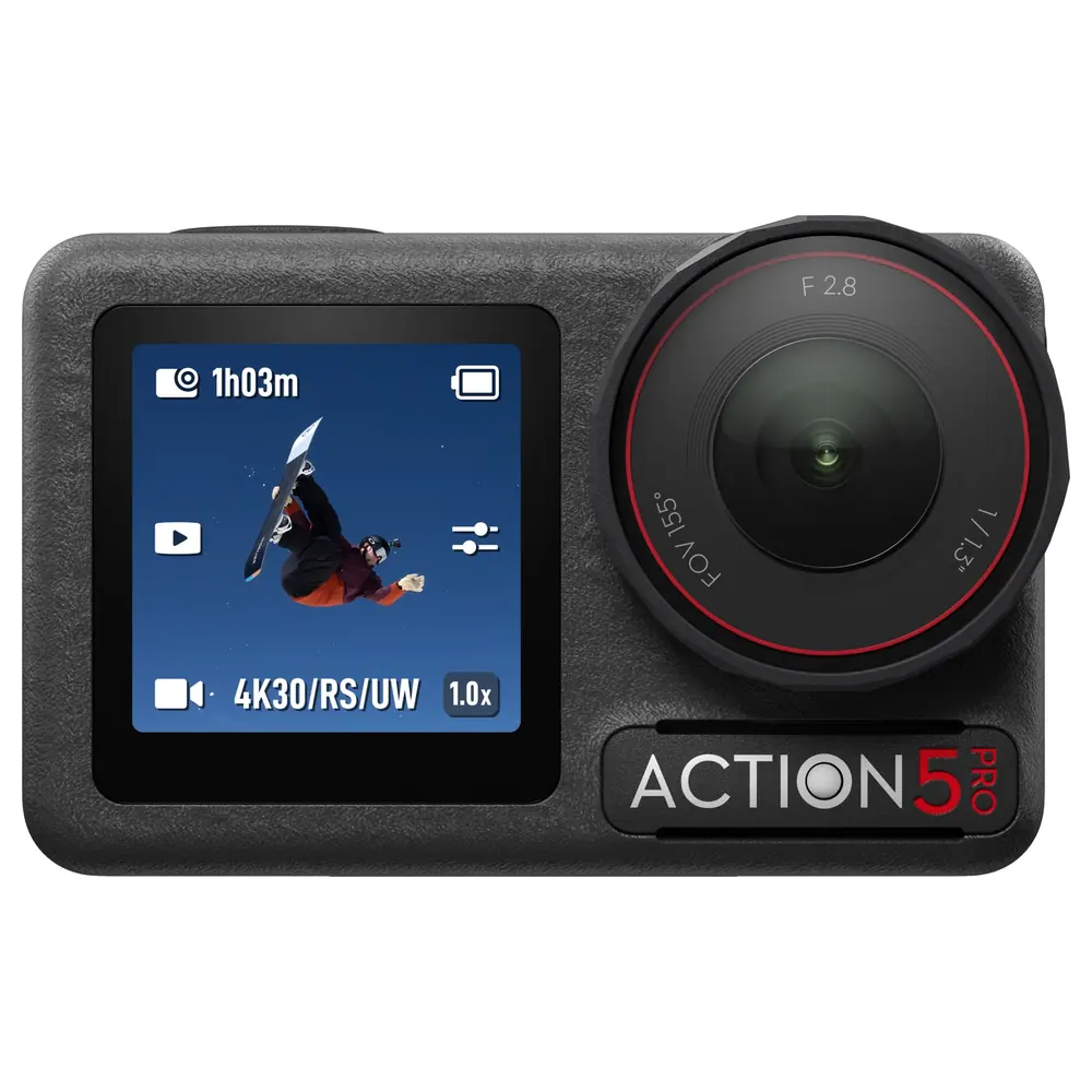 DJI Osmo Action 5 Pro Adventure Combo Action Camera, 4K 120fps, 40MP Photos, 13.5 Stops Dynamic Range, Dual OLED Touchscreens, 3 Batteries, 1.5m Extension Rod - Image 2