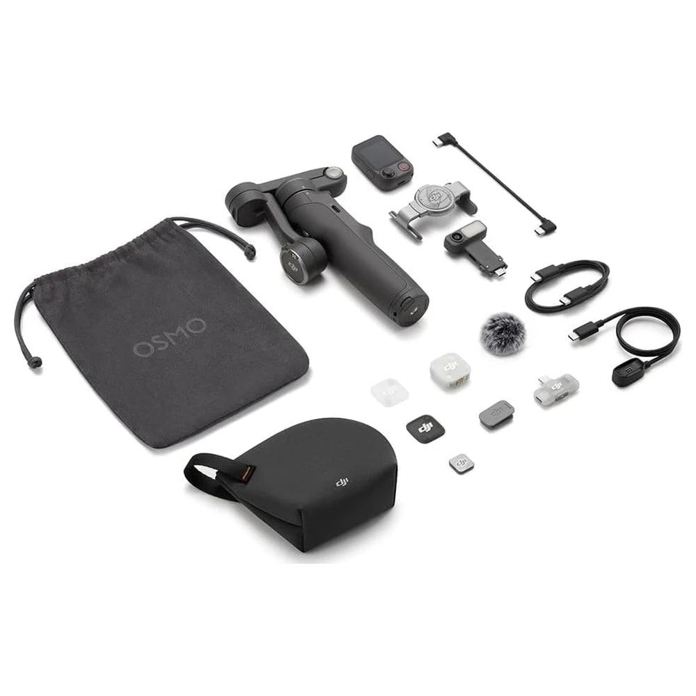 DJI Osmo Mobile 8P Creator Combo Phone Gimbal with Mic Mini 2 Transmitter, Mic Series Mobile Receiver, Multifunctional Module 2 and FrameTap Remote - Image 2