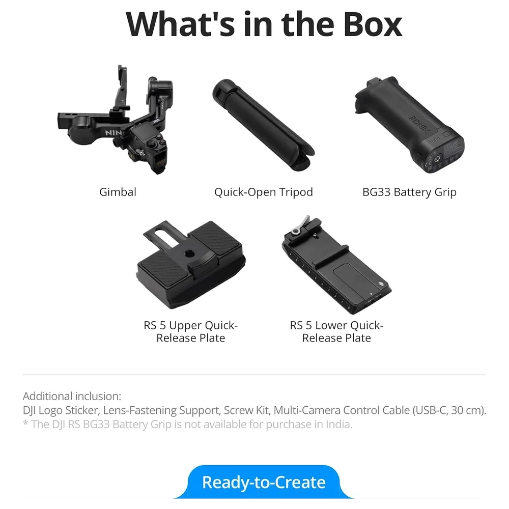 DJI RS 5 Camera Gimbal Stabilizer with 3kg Tested Payload, 2nd-Gen Automated Axis Locks, Fine-Tuning Knobs, Z-Axis Indicator, Quick-Open Tripod and BG33 Battery Grip - Image 7