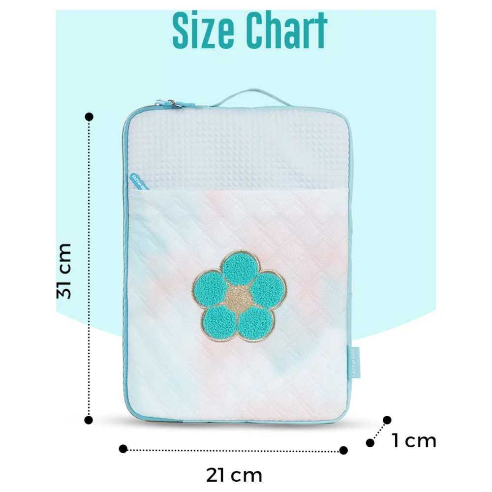 Eazy Kids Laptop and Tablet Sleeve with Daisy Flower Patch, Front Zip Pocket and Grab Handle, Quilted Polyester Case for 12 Inch Devices, Green - EZ_IPS_DFGR - Image 3