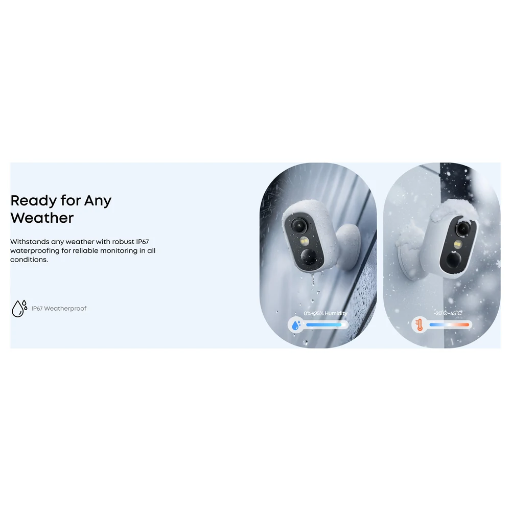 eufy Security eufyCam C35 Wireless Security Camera, Indoor and Outdoor, 1080p, PureColour Night Vision, Magnetic Mount, IP67, AI Detection, No Monthly Fee, White - T8110421 - Image 3