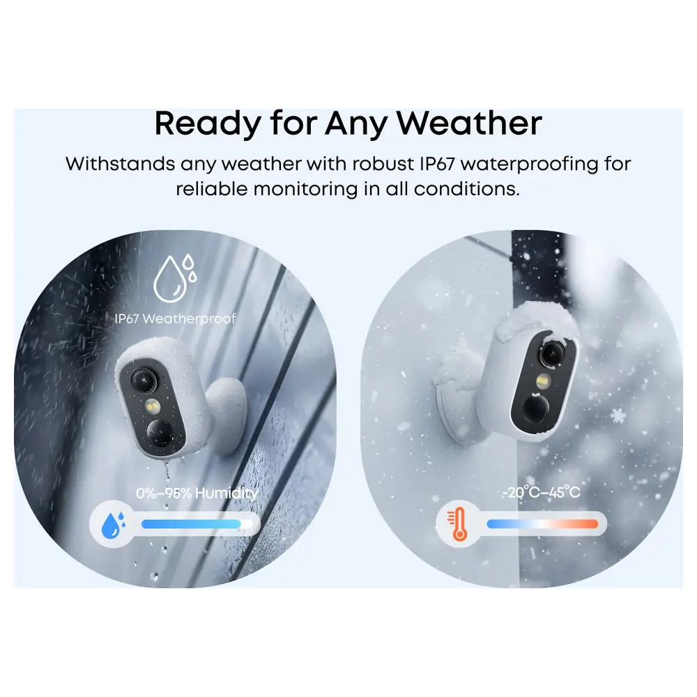 eufy Security eufyCam C35 Wireless Security Camera, Indoor and Outdoor, 1080p, PureColour Night Vision, Magnetic Mount, IP67, AI Detection, No Monthly Fee, White - T8110421 - Image 4