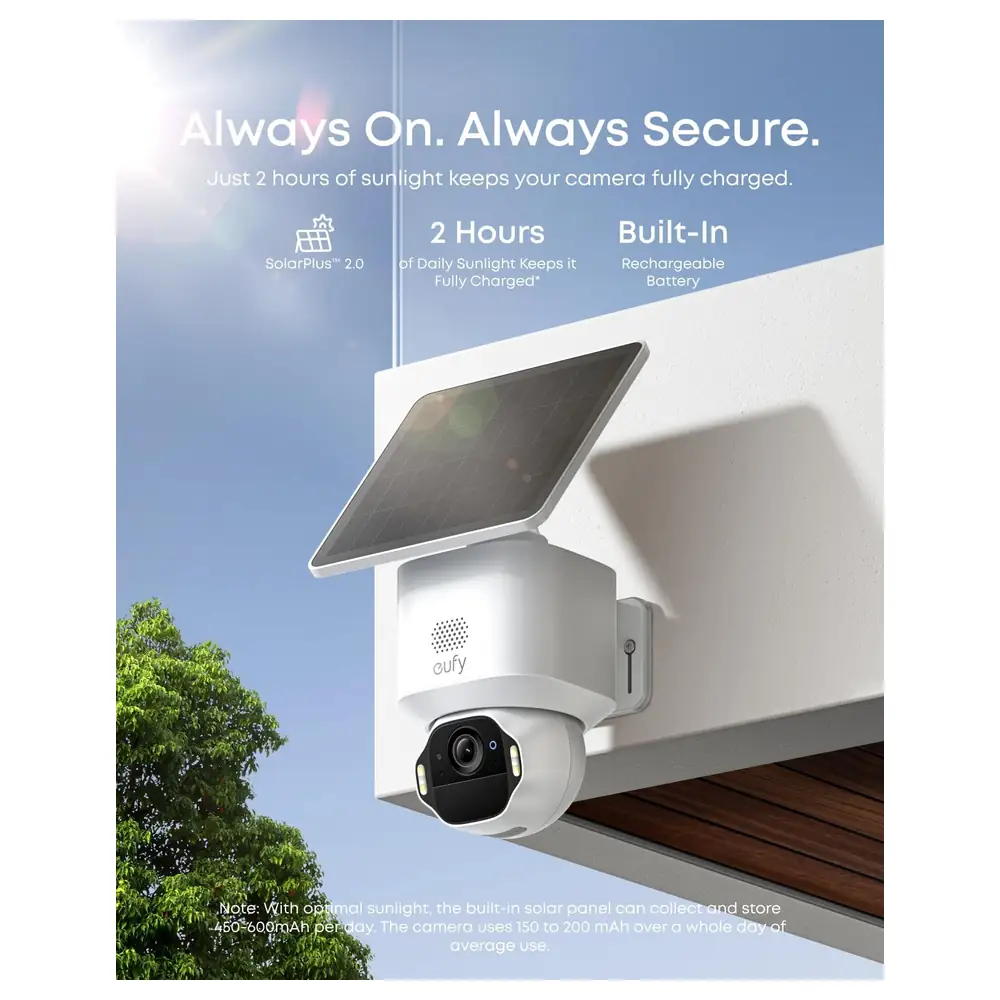 eufy Security SoloCam E42 4-Cam Kit with HomeBase S380, 4K Solar Wireless Outdoor Security Cameras, 360 Degree Pan and Tilt, AI Tracking and Strobe Siren - Image 2