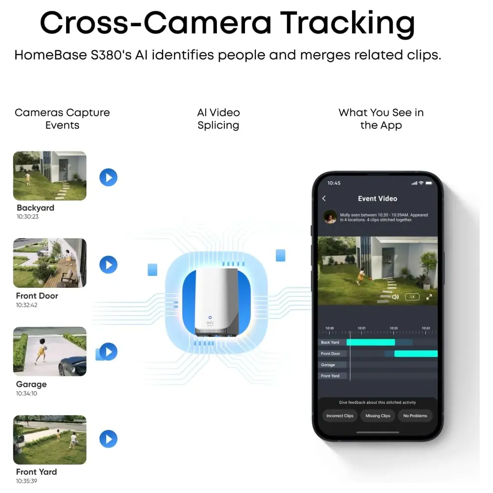 eufy Security SoloCam E42 4-Cam Kit with HomeBase S380, 4K Solar Wireless Outdoor Security Cameras, 360 Degree Pan and Tilt, AI Tracking and Strobe Siren - Image 7