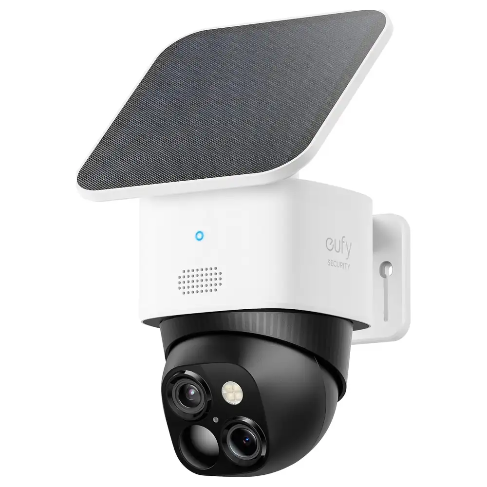 eufy Security SoloCam S340 Solar Wireless Outdoor Security Camera with Dual 3K Wide-Angle and 2K Telephoto Lenses, 8x Hybrid Zoom, Pan and Tilt and No Monthly Fee - T8170