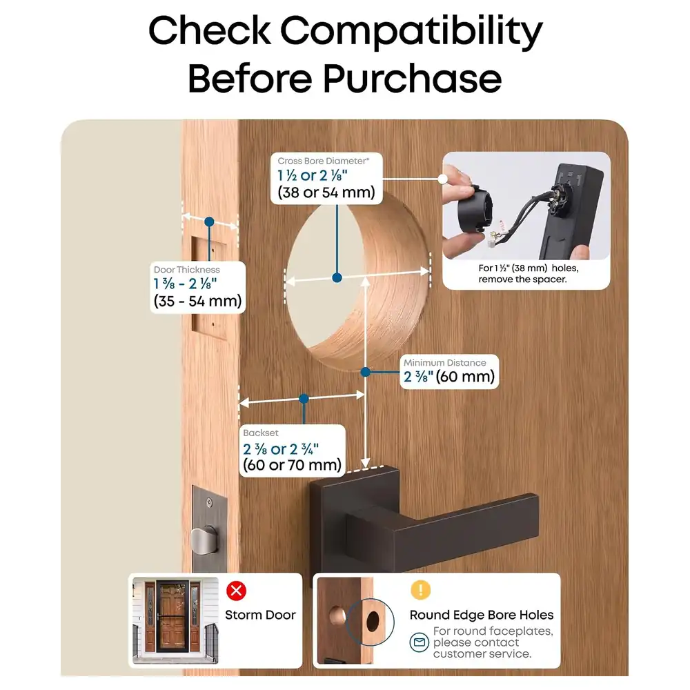 eufy Security Video Smart Lock E330 3-in-1 Fingerprint Smart Lock with 2K Doorbell Camera, Keypad, App and Voice Control, 10000mAh Rechargeable Battery - T8531 - Image 6