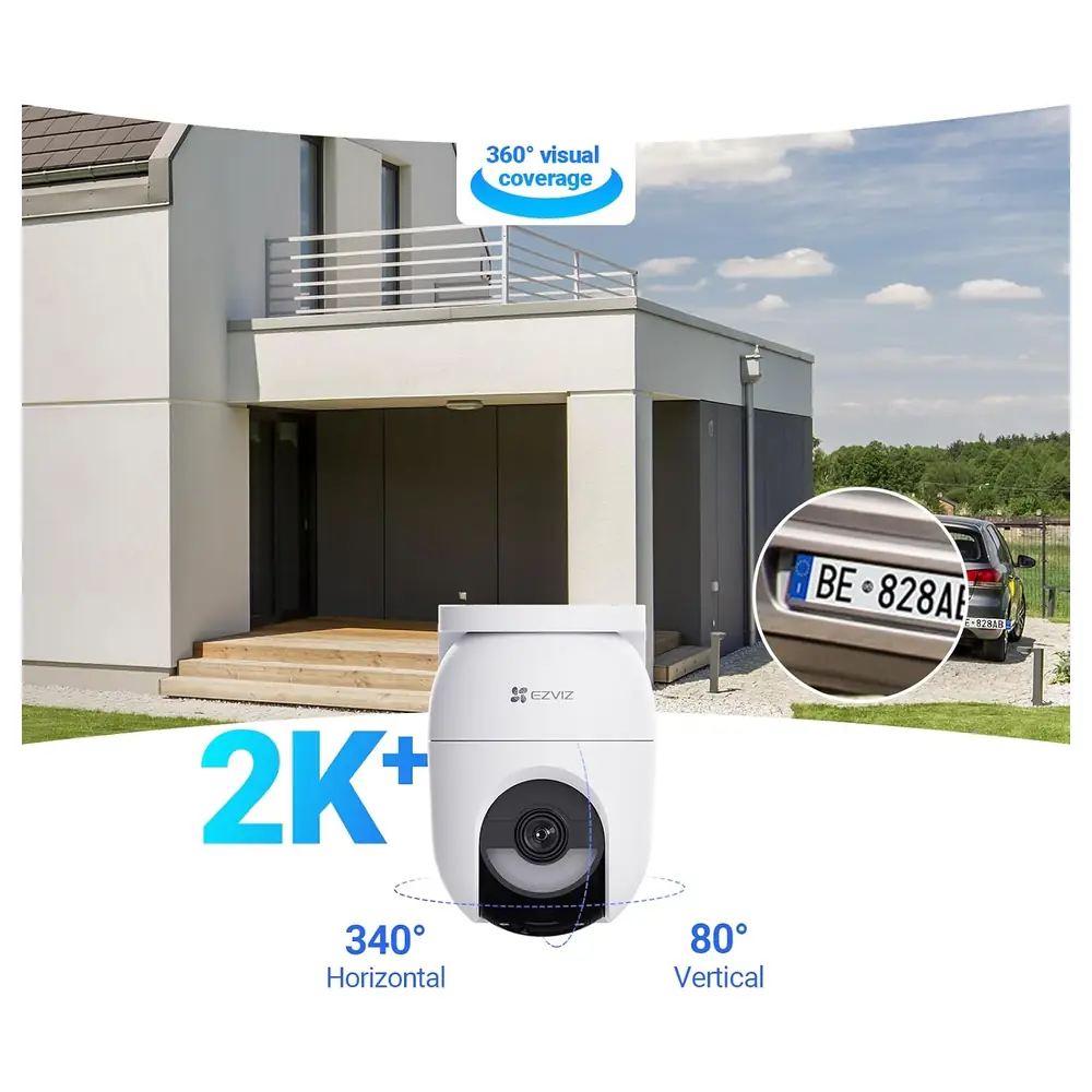 EZVIZ CB8 Lite Kit 2K+ Wireless Outdoor Battery Security Camera with 5W Solar Panel, AOV Recording, Pan and Tilt, Colour Night Vision and Wi-Fi 6 - Image 5